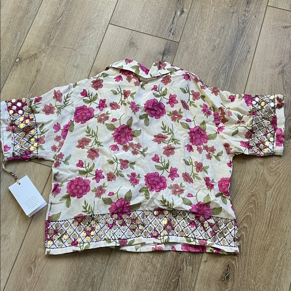 Alix Of Bohemia Stevie Camellia coin shirt! Handmade. NWT! Perfect for summer. - Picture 11 of 16